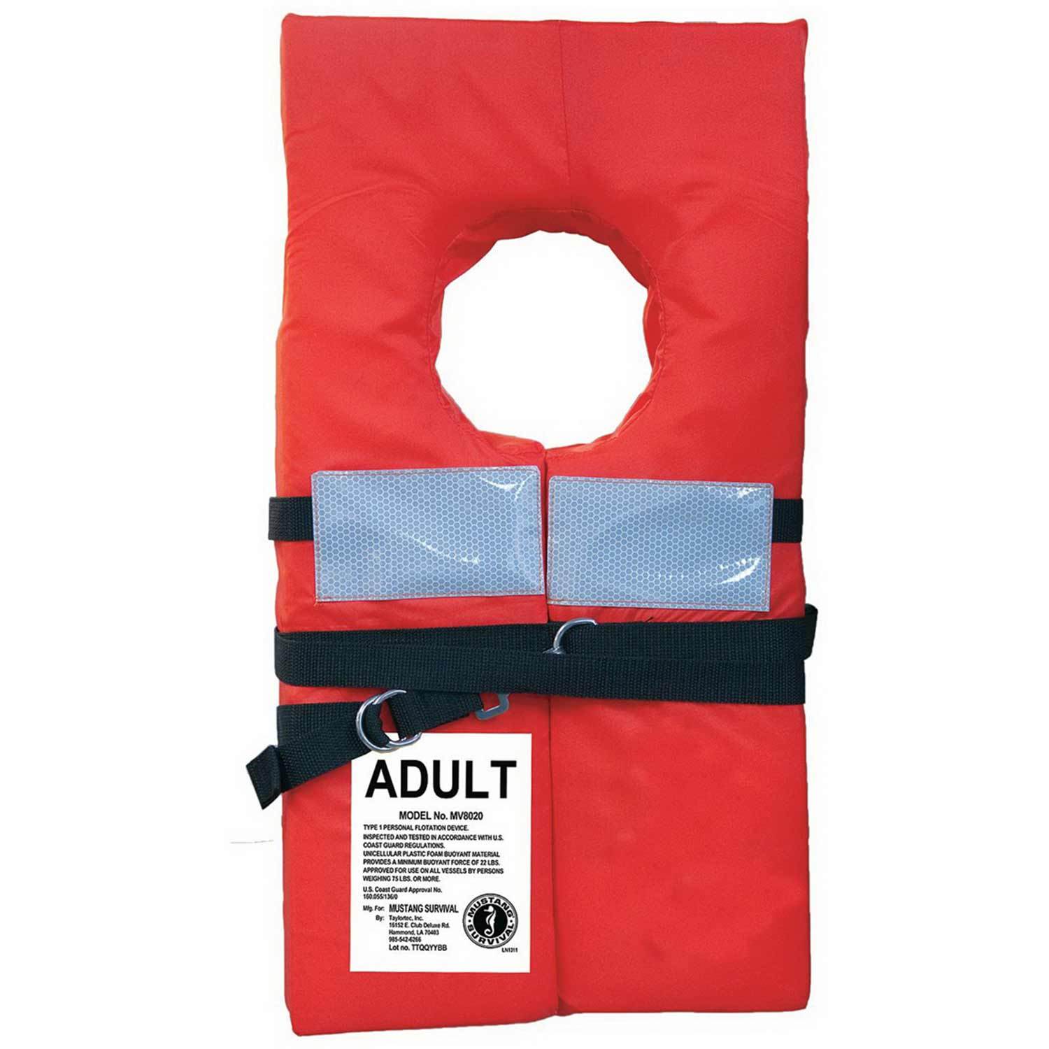 Type I Keyhole Adult Life Jacket, Orange West Marine