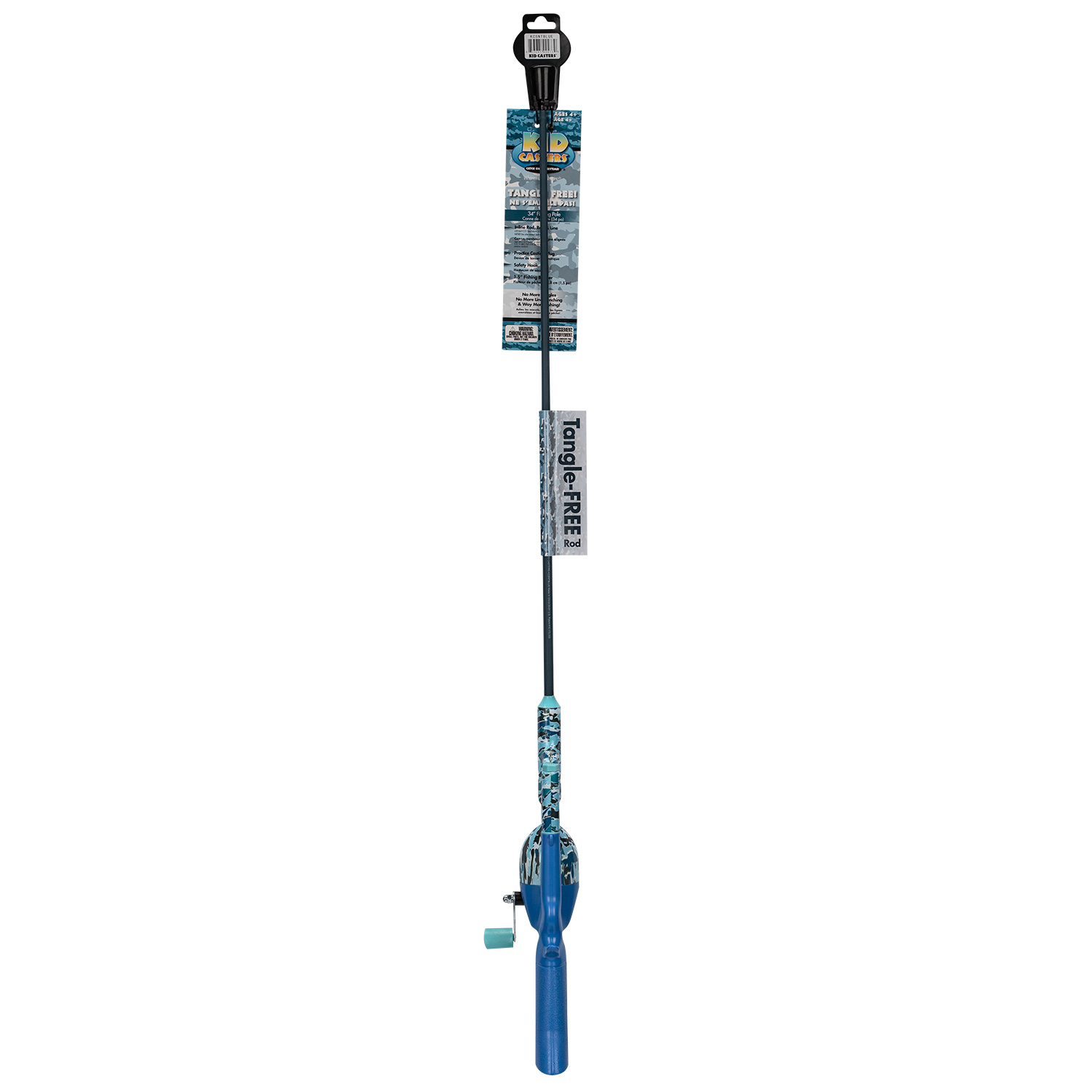 KID CASTERS Blue Fish Camo Tangle-Free Fishing Combo