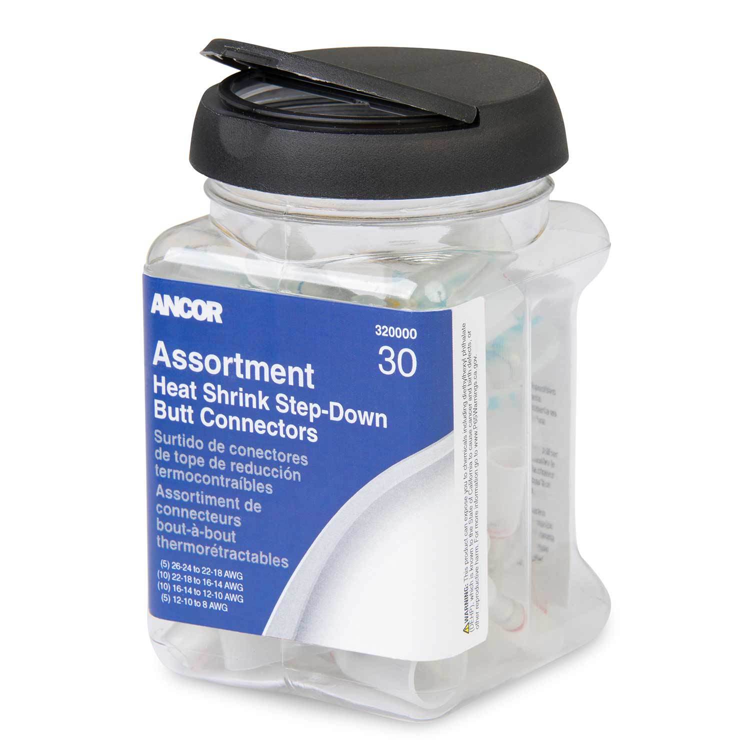 ANCOR Assorted AWG Heat Shrink Butt Connectors, 30-Pack