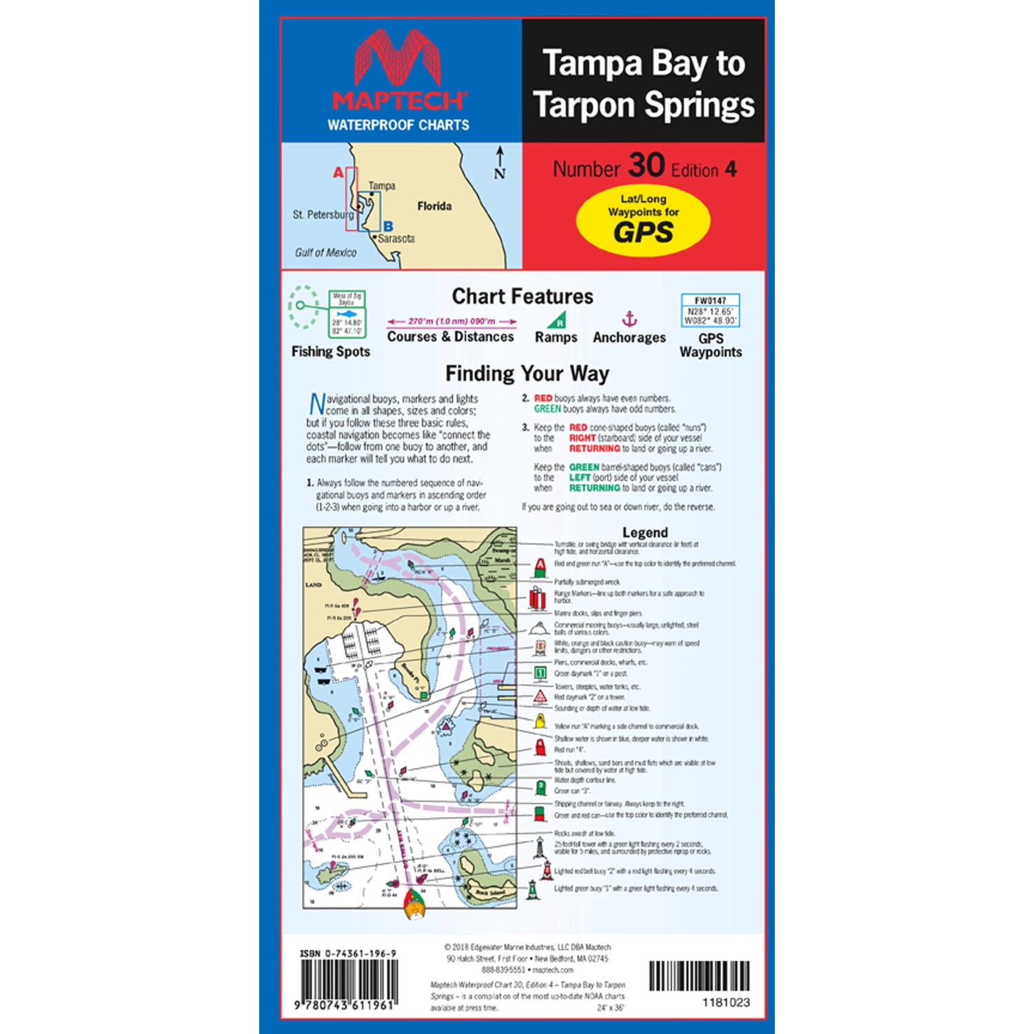 MAPTECH WPC03004WMDS Tampa Bay to Tarpon Springs, 4th Edition