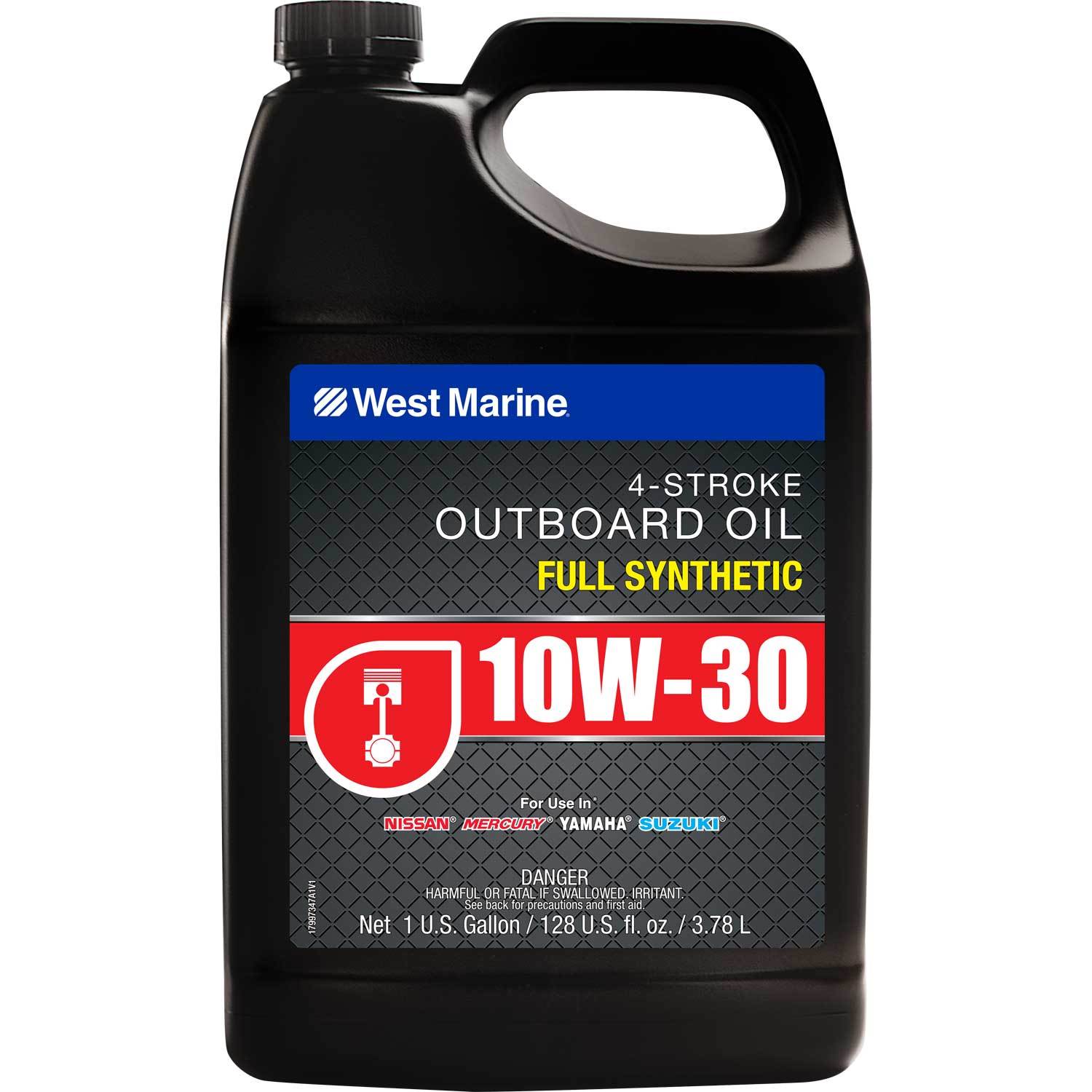 WEST MARINE Premium 10W30 4Stroke Full Synthetic Engine Oil, Gallon