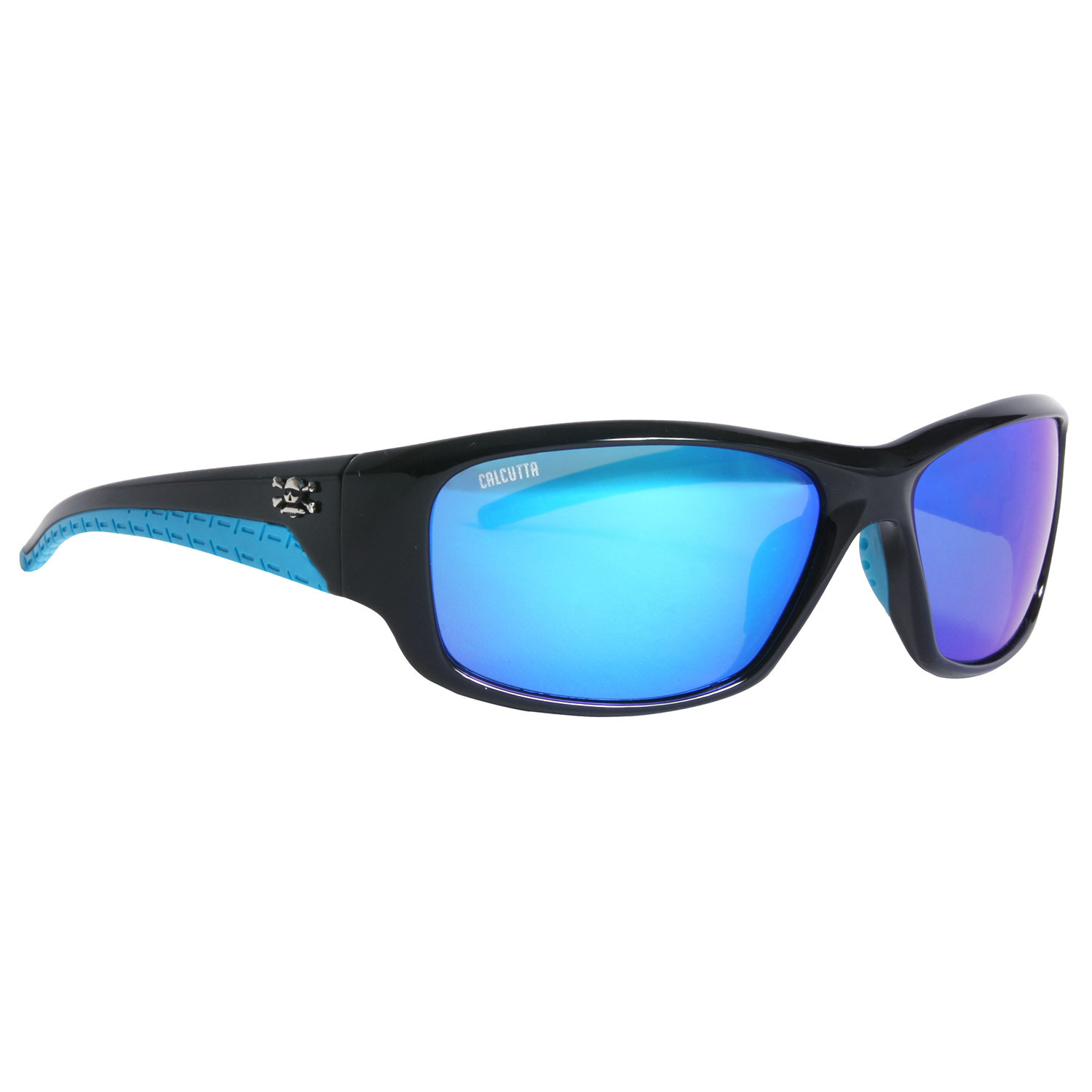 Calcutta Polarized Fishing Sunglasses Carolina Black Frame Blue Mirror Lens 